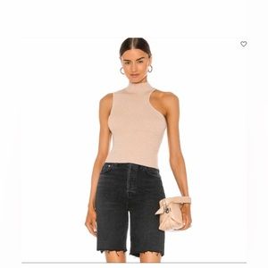 Agolde 90s Pinch Waist High Rise Raw Hem Denim Jean Shorts 25 burnout black